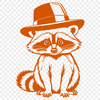 A raccoon wearing a hat in vector format, suitable for cutting machines or laser cutters.