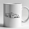 Bold Line Racing Vehicle Design A sleek racing vehicle with bold lines and curves, designed as vector art for digital use.