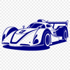 Vector Racing Car Illustration A high-speed racing car in motion, illustrated as a vector graphic.