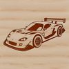 An illustration of a racing vehicle in motion, created as a vector graphic.