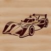 A sleek racing car with bold lines and vibrant colors, designed as vector art suitable for various cutting machines.