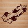 A sleek racing car designed as vector art for use in digital projects and crafts.