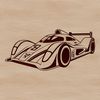 A high-resolution digital illustration of a sleek racing car, suitable for vector art and graphics design.
