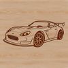 A sleek, high-performance racing car designed as vector art, ideal for cutting and stenciling with a Cricut or laser cutter.