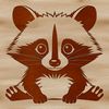 Whimsical Raccoon SVG Design A vector illustration of a raccoon in a playful pose.