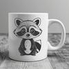 A simple vector illustration of a raccoon designed for digital crafting projects.
