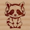 A vector graphic representation of a racoon, suitable for various design applications.