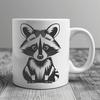 A detailed illustration of a raccoon, suitable for various graphic design applications.