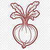 A detailed vector illustration of a radish, suitable for various uses including cutting files and web design.