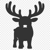 A stylized illustration of a reindeer in silhouette, suitable for commercial or personal use.