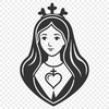 Immaculate Heart Illustration A detailed illustration of the Immaculate Heart, a symbol of devotion in various Christian traditions.