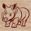 An illustration of a rhino in a natural habitat, suitable for vector design projects.