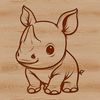 Safari Animal Illustration An illustration of a rhino in its natural habitat.