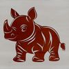 An SVG graphic design element featuring a realistic rhinoceros silhouette.