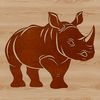 A detailed illustration of a rhino's head and body, suitable for various design applications.