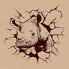 A close-up illustration of an African rhinoceros in a naturalistic style, suitable for various design applications.