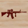 Illustration of a modern assault-style rifle for graphic design purposes.