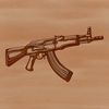 Illustrative vector design of a rifle, suitable for cutting machines or laser cutters.