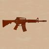A detailed illustration of a rifle, suitable for vector art design.