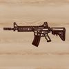 An outline representation of a gun, optimized for digital crafting with vector art software.