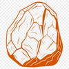 An SVG graphic representation of a rock with clean lines and precise details.