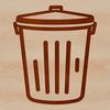 A simple vector illustration of a modern trash can with a lid.