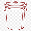Modern Trash Bin SVG Design A minimalist illustration of a modern trash can with a simple lid and body, suitable for vector design projects.