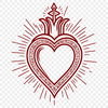A detailed illustration of the Sacred Heart, suitable for digital designs and crafts.