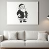 A vector graphic depiction of Santa Claus in a traditional red suit with white trim.