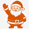 Jolly Father Christmas character in red suit with white beard and hat, suitable for various commercial and personal uses.