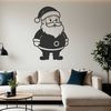 A simple vector illustration of Father Christmas in a festive holiday setting.