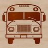 A vector illustration of a standard school bus with detailed wheels and windows.