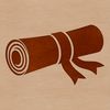 A detailed vector illustration of a traditional graduation scroll with parchment texture.