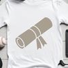 A digital illustration of a traditional graduation scroll with parchment paper texture, suitable for commercial use.