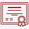 A stylized illustration of a graduation scroll with a certificate or diploma motif.