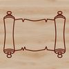 A digital illustration of a scroll, designed for easy cutting or engraving on various materials.