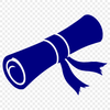 A flat design vector illustration of a graduation scroll with diploma paper texture.