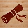 A digital representation of a scroll with a ribbon at the top, suitable for graphic design projects.