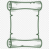 A detailed illustration of a scroll with a rolled parchment and a ribbon tied around it.