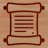 A graduation scroll made from textured paper with ribbons at the top.