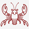 Colorful Sea Creature Art A detailed illustration of a crustacean sea creature with claws and shell.