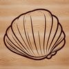 Coastal Decor Clip Art A stylized illustration of a seashell, perfect for seaside or vacation-themed projects.