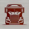 Vector illustration of a semi truck, suitable for graphic design and printing.