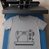 Digital Sewing Machine Illustration A detailed digital illustration of a sewing machine.