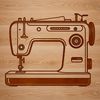 Sewing Machine Close-up Artwork Close-up illustration of a sewing machine with intricate mechanical details.