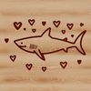 A digital illustration of a shark in vector format.
