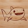 Illustrated Shark in the Ocean A detailed illustration of a shark in its natural habitat.