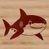 A digital illustration of a shark, a wild sea creature, suitable for vector design and clip art use.