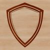 A graphic representation of a traditional shield with geometric patterns, suitable for use in vector design projects.