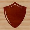A digital illustration of a medieval-style shield with intricate design elements.